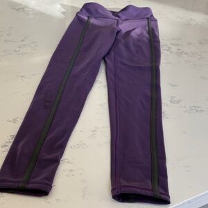 Sweaty Betty Violet Leggings with Black Stripes